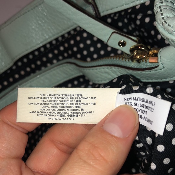 Kate Spade mint leather shoulder tote purse - Picture 9 of 10